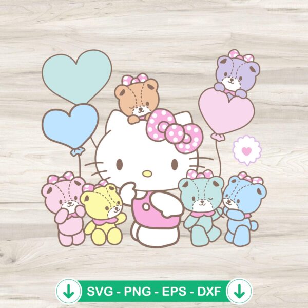 Hello Kitty And Tiny Chums SVG file - cute Valentine gift cricut svg cutting file