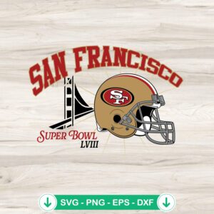 San Francisco Super Bowl LVIII helmet svg file for Cricut