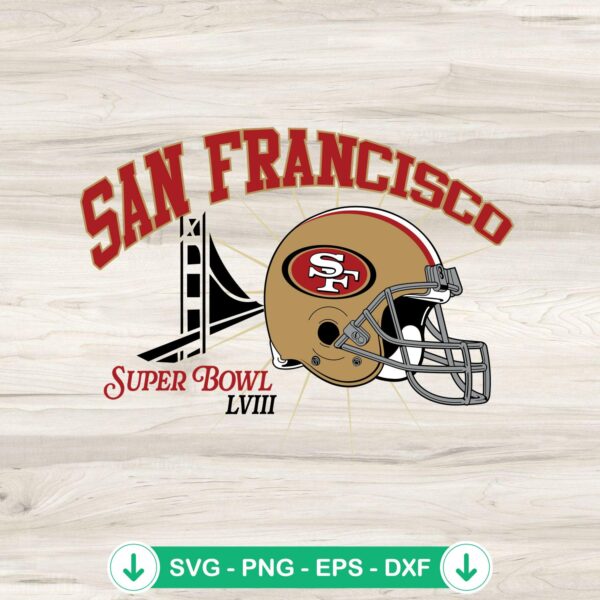 San Francisco Super Bowl LVIII helmet svg file for Cricut