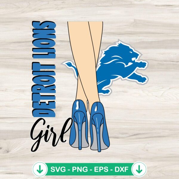 Detroit Lions Girl High Heels SVG file for Cricut cutting