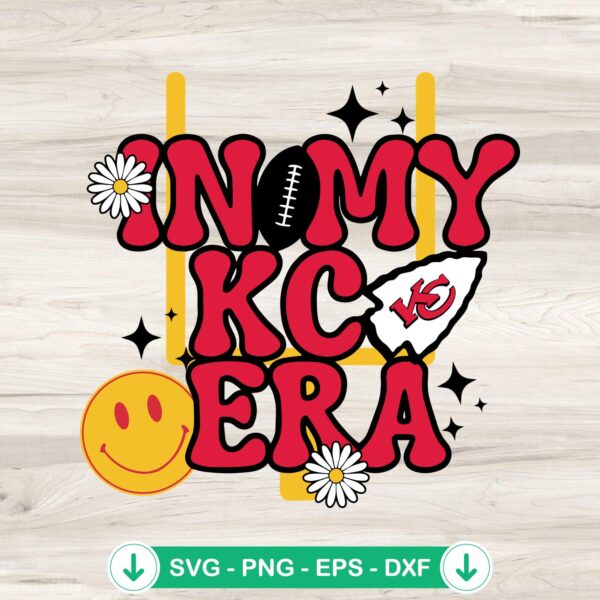 In My KC Era Groovy Retro SVG file for Kansas City Chiefs