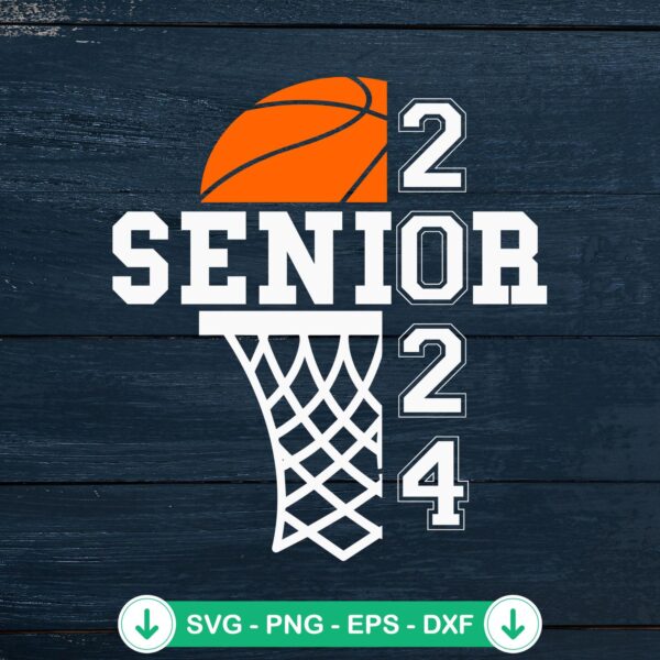 Senior 2024 basketball svg file for Cricut cutting machine