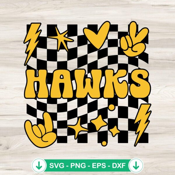 Checkerboard Hawks SVG file for NCAA Team - cricut svg cutting file