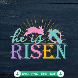 He Is Risen Rabbit Cross svg file for Cricut and DIY crafts