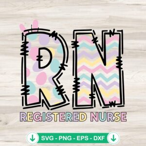 Retro RN Registered Nurse Easter svg file for cutting machines