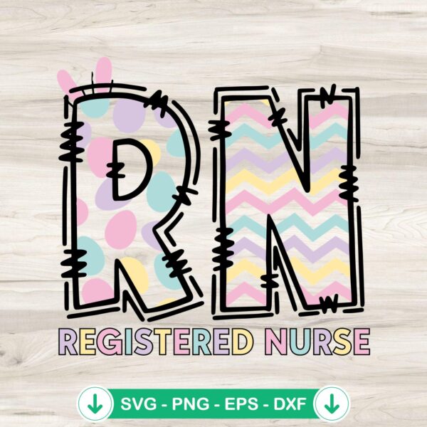 Retro RN Registered Nurse Easter svg file for cutting machines