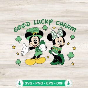 Mickey x Minnie Good Lucky Charm SVG file for Cricut