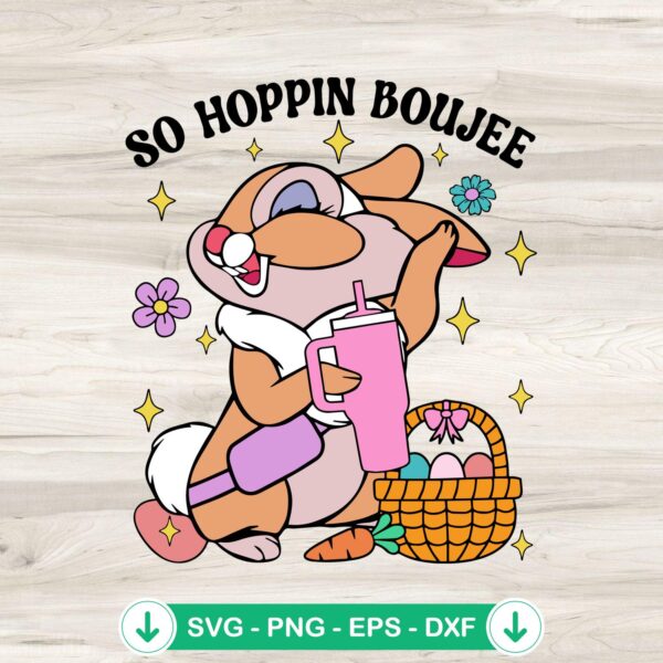 Retro So Hoppin Boujee Tumbler svg file for Easter crafts