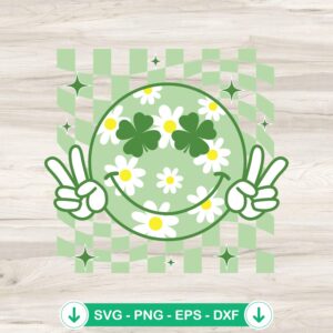 mockup-210950.jpg Groovy Shamrock Smiley Face SVG file for Cricut cutting projects
