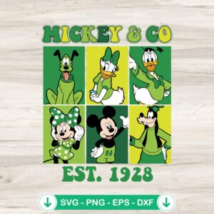 Retro Mickey And Co Est. 1928 SVG file for Cricut and cutting file