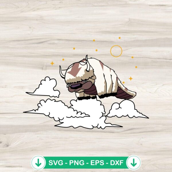 Appa Sky Bison SVG file for Cricut cutting machine