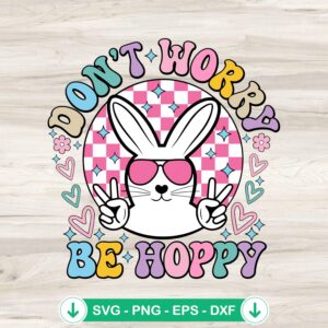 mockup-211921.jpg Don't Worry Be Hoppy Retro SVG file - Easter bunny cutting file