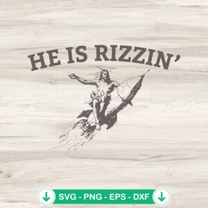 Retro He Is Rizzin Christian SVG file for Cricut cutting machine