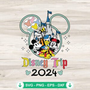 Mickey Mouse Disney 2024 Trip SVG file for cutting machines
