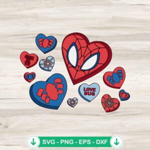 mockup-74186.jpg Spider Man Heart SVG file for cutting machines