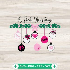Barbie A Pink Christmas SVG file for cutting machines
