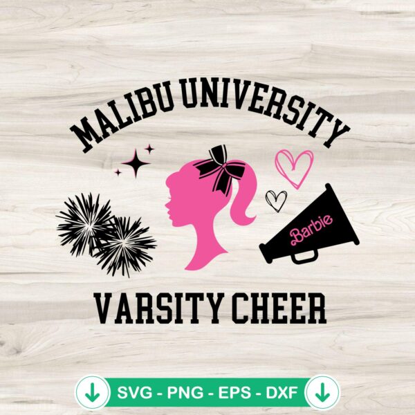 mockup-74204.jpg Barbie Malibu University Varsity Cheer SVG file for cutting machine