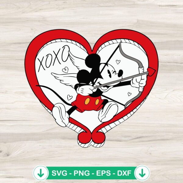 Mickey Cupid Valentine SVG file for Cricut cutting machine