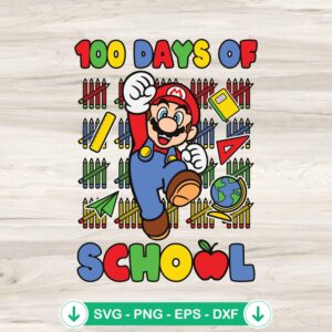 mockup-74262.jpg Super Mario 100 Days Of School SVG file cutting file