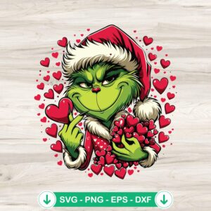 mockup-74280.jpg Grinch Valentine Hearts SVG file for Cricut cutting machine