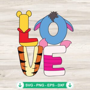mockup-74338.jpg Winnie The Pooh Love SVG file for cutting machine