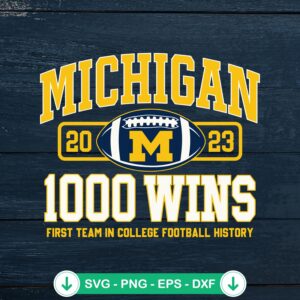 mockup-74513.jpg Michigan 1000 Wins football SVG file for Cricut cutting