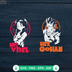 mockup-74598.jpg Dragon Ball Valentine SVG file for His Videl Her Gohan couple