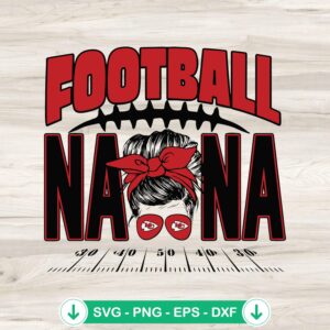 mockup-74633.jpg Kansas City Chiefs Messy Bun Yard Line SVG file for Cricut