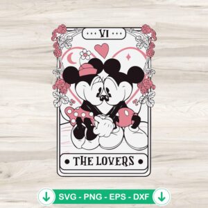 mockup-74645.jpg Mickey Minnie Valentine Couple Tarot Card SVG file for Cricut