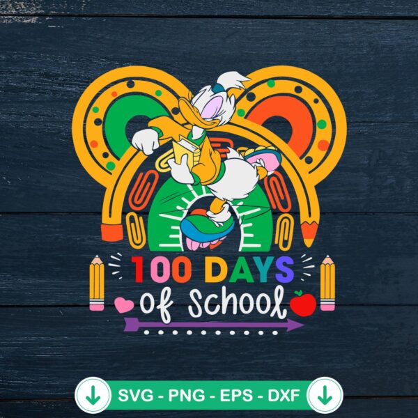 100 Days Of School Disney Donald Duck svg file for cricut