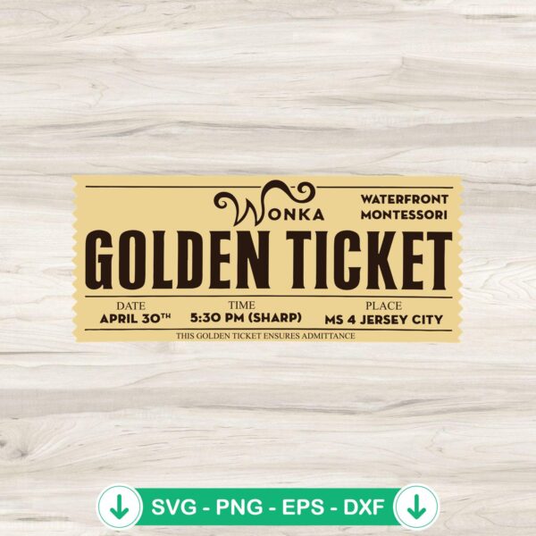 Wonka Golden Ticket SVG file for Cricut cutting machine