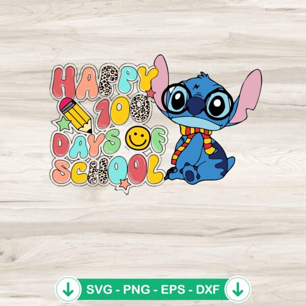 Stitch Happy 100 Days Of School SVG file, cricut svg cut file