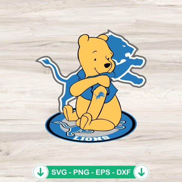 Winnie The Pooh Detroit Lions SVG file - cricut svg cut file