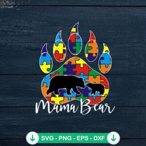 mockup-74934.jpg Mama Bear Autism Paw svg file, cricut svg cutting file