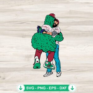 mockup-75027.jpg Jason Kelce and Philly Phanatic hug svg file for crafting