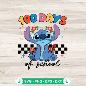 mockup-75134.jpg Floral Stitch 100 Days Of School SVG cut file for Cricut