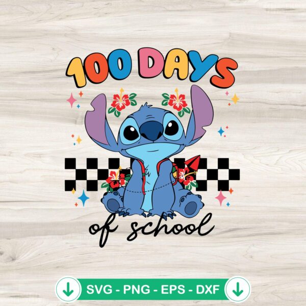 Floral Stitch 100 Days Of School SVG cut file for Cricut