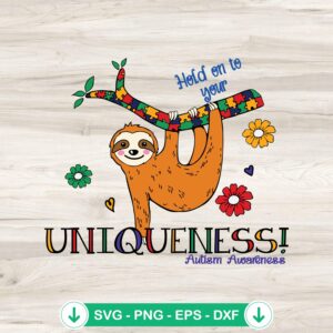 mockup-75234.jpg Sloth Hold On To Your Uniqueness SVG file for cutting machines