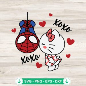 mockup-75240.jpg Spider Man Kisses Hello Kitty svg file for Cricut cutting