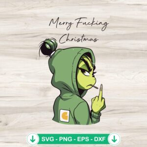 mockup-75253.jpg Grinch Smoking Merry Fucking Christmas svg file for cutting machines