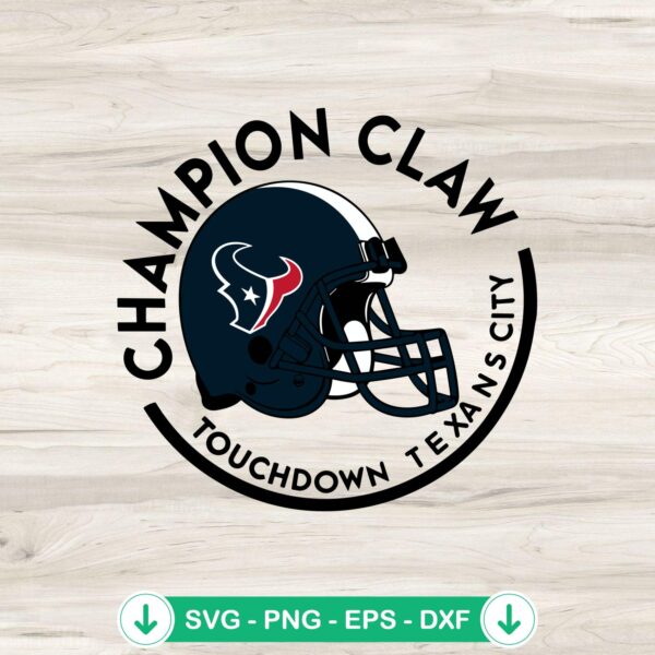 Champion Claw Touchdown SVG file for Houston Texans helmet
