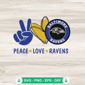 mockup-75378.jpg Peace Love Ravens SVG file for Cricut cutting machine