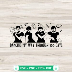 mockup-75567.jpg Dancing my way through 100 days svg file for Cricut