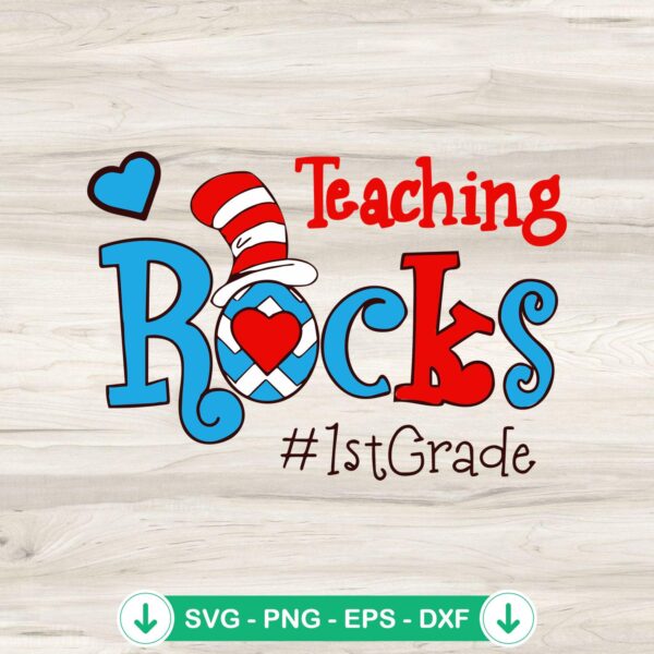 Teaching Rocks 1st Grade SVG file for cricut cutting machine