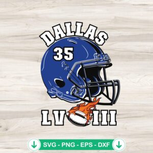 Dallas Cowboys SVG file for cutting machine, LVIII Football Helmet