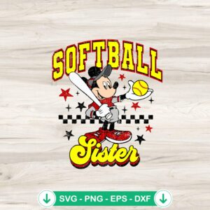 mockup-76042.jpg Retro Mickey Mouse Softball Sister SVG file for Cricut