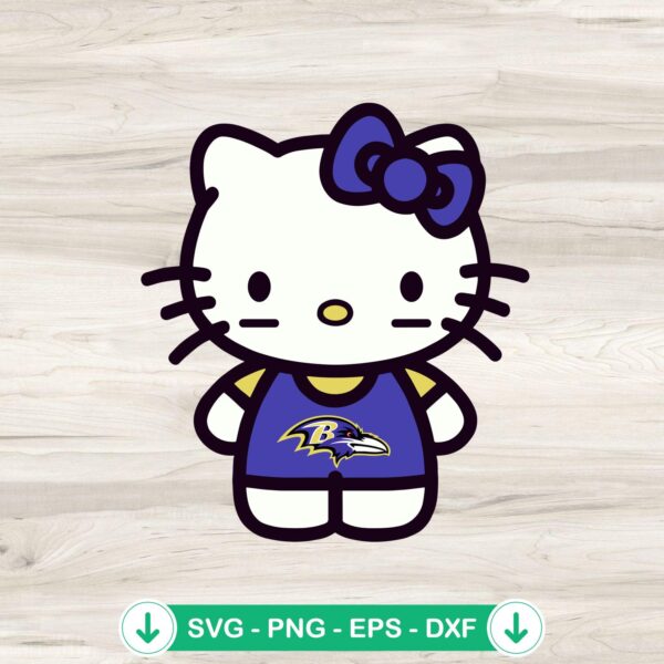 Hello Kitty Baltimore Raven SVG file for cricut svg cutting file