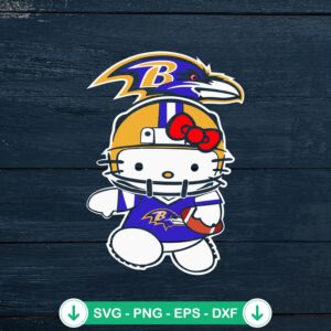 Hello Kitty Baltimore Ravens Football SVG file for cutting machine
