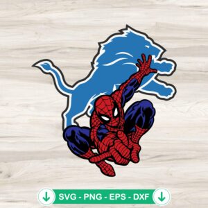 Detroit Lions Spiderman SVG file for Cricut and cutting machines