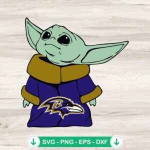 mockup-76267.jpg Grogu Baby Yoda Baltimore Ravens SVG file for cutting machine